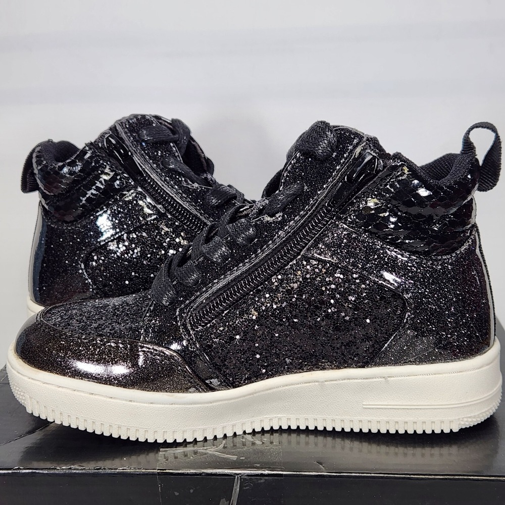 DV Dolce Vita Delrosa Girls Black Glitter High Top Sneakers Size 12 - Picture 3 of 10